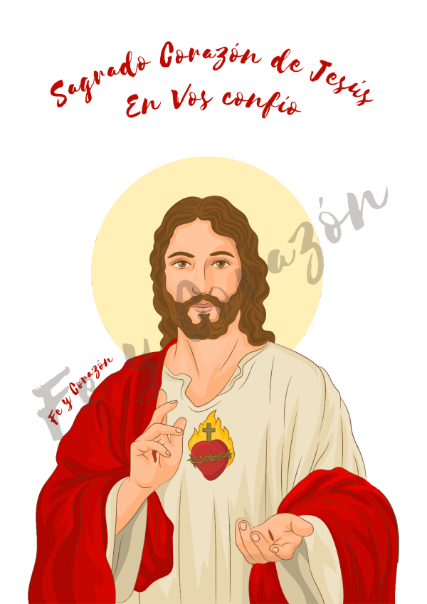 Lámina Sagrado Corazón - Imagen 2